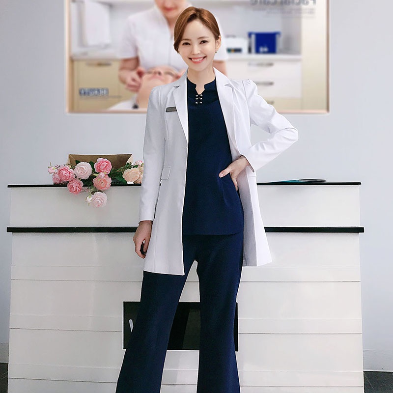 Medical Lab Years - معطف مختبر أبيض بأكمام طويلة، زي