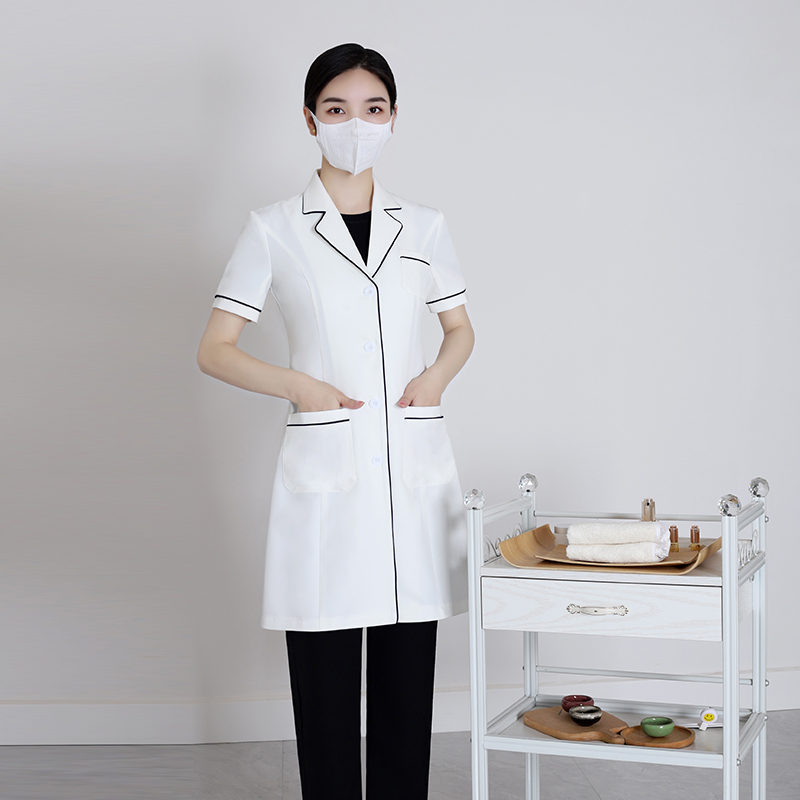معطف مختبر أبيض بأكمام قصيرة،  - مراجعة Medical Lab Years وسعره